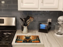 Load image into Gallery viewer, Black French Bulldog Fall Glass Cutting Boards – Durable, Decorative Kitchen Art Large