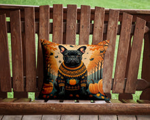 Load image into Gallery viewer, Black French Bulldog Fall Throw Pillow - 14x14 Decorative Pillow – Art for Your Home &amp; Patio