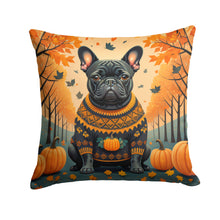 Load image into Gallery viewer, Black French Bulldog Fall Throw Pillow - 14x14 Decorative Pillow – Art for Your Home &amp; Patio