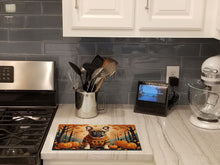 Load image into Gallery viewer, Fawn French Bulldog Fall Glass Cutting Boards – Durable, Decorative Kitchen Art Large