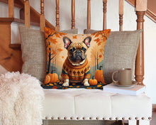 Load image into Gallery viewer, Fawn French Bulldog Fall Throw Pillow - 14x14 Decorative Pillow – Art for Your Home &amp; Patio
