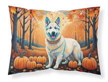 Load image into Gallery viewer, White German Shepherd Fall Fabric Standard Pillowcase – Artistic Decorative Front, White Back