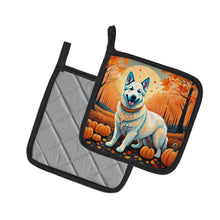 Load image into Gallery viewer, White German Shepherd Fall Pot Holders - Set of 2 Decorative Kitchen Helpers | Made in the USA