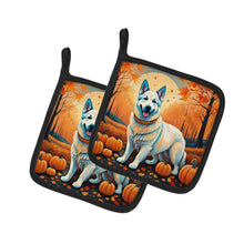 Load image into Gallery viewer, White German Shepherd Fall Pot Holders - Set of 2 Decorative Kitchen Helpers | Made in the USA