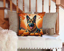 Load image into Gallery viewer, German Shepherd Fall Throw Pillow - 14x14 Decorative Pillow – Art for Your Home &amp; Patio
