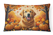 Load image into Gallery viewer, Golden Retriever Fall Fabric Decorative Pillow