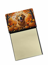 Load image into Gallery viewer, Golden Retriever Fall Sticky Note Holder- Refiilable Desk Accessory Note Pad