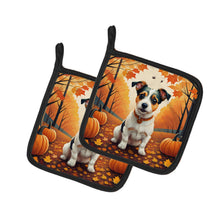 Load image into Gallery viewer, Jack Russell Terrier Fall Pot Holders - Set of 2 Decorative Kitchen Helpers | Made in the USA