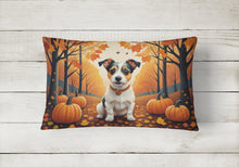 Load image into Gallery viewer, Jack Russell Terrier Fall Fabric Decorative Pillow