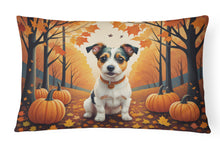 Load image into Gallery viewer, Jack Russell Terrier Fall Fabric Decorative Pillow