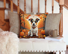 Load image into Gallery viewer, Jack Russell Terrier Fall Throw Pillow - 14x14 Decorative Pillow – Art for Your Home &amp; Patio