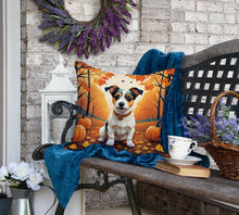 Load image into Gallery viewer, Jack Russell Terrier Fall Fabric Decorative Pillow