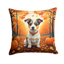 Load image into Gallery viewer, Jack Russell Terrier Fall Fabric Decorative Pillow