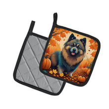 Load image into Gallery viewer, Keeshond Fall Pot Holders - Set of 2 Decorative Kitchen Helpers | Made in the USA