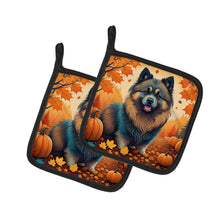 Load image into Gallery viewer, Keeshond Fall Pot Holders - Set of 2 Decorative Kitchen Helpers | Made in the USA