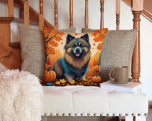 Load image into Gallery viewer, Keeshond Fall Throw Pillow - 14x14 Decorative Pillow – Art for Your Home &amp; Patio