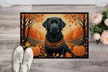 Load image into Gallery viewer, Black Labrador Retriever Fall Doormat - 24x36 Decorative Floor Mat – Indoor/Outdoor Rug with Artistic Flair