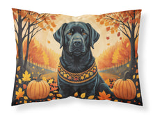 Load image into Gallery viewer, Black Labrador Retriever Fall Fabric Standard Pillowcase – Artistic Decorative Front, White Back