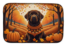 Load image into Gallery viewer, Chocolate Labrador Retriever Fall Dish Drying Mat