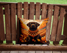 Load image into Gallery viewer, Chocolate Labrador Retriever Fall Throw Pillow - 14x14 Decorative Pillow – Art for Your Home &amp; Patio