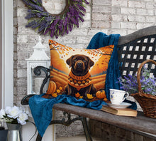 Load image into Gallery viewer, Chocolate Labrador Retriever Fall Fabric Decorative Pillow