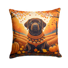 Load image into Gallery viewer, Chocolate Labrador Retriever Fall Fabric Decorative Pillow