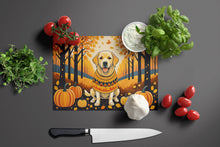 Load image into Gallery viewer, Yellow Labrador Retriever Fall Glass Cutting Boards – Durable, Decorative Kitchen Art Large
