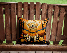 Load image into Gallery viewer, Yellow Labrador Retriever Fall Throw Pillow - 14x14 Decorative Pillow – Art for Your Home &amp; Patio