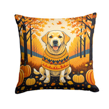 Load image into Gallery viewer, Yellow Labrador Retriever Fall Fabric Decorative Pillow