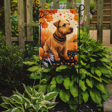Load image into Gallery viewer, Lakeland Terrier Fall Garden Flag – Dog Surrounded by Pumpkins &amp; Autumn Leaves