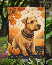 Load image into Gallery viewer, Lakeland Terrier Fall Garden Flag – Dog Surrounded by Pumpkins &amp; Autumn Leaves