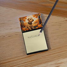 Load image into Gallery viewer, Lakeland Terrier Fall Sticky Note Holder- Refiilable Desk Accessory Note Pad