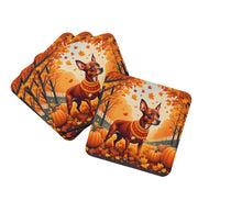Load image into Gallery viewer, Red Miniature Pinscher Fall Foam Coaster