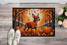 Load image into Gallery viewer, Red Miniature Pinscher Fall Doormat - 24x36 Decorative Floor Mat – Indoor/Outdoor Rug with Artistic Flair