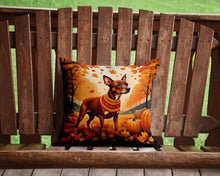 Load image into Gallery viewer, Red Miniature Pinscher Fall Throw Pillow - 14x14 Decorative Pillow – Art for Your Home &amp; Patio