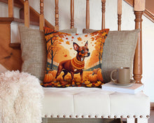 Load image into Gallery viewer, Red Miniature Pinscher Fall Throw Pillow - 14x14 Decorative Pillow – Art for Your Home &amp; Patio
