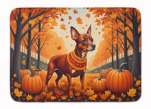 Load image into Gallery viewer, Red Miniature Pinscher Fall Memory Foam Kitchen Mat