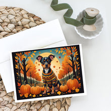 Load image into Gallery viewer, Miniature Pinscher Fall Greeting Cards -  Blank Note Cards – 8-Pack of Artist-Designed Cards with Envelopes
