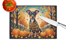 Load image into Gallery viewer, Miniature Pinscher Fall Glass Cutting Boards – Durable, Decorative Kitchen Art Large