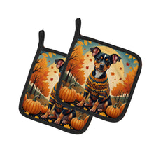 Load image into Gallery viewer, Miniature Pinscher Fall Pot Holders - Set of 2 Decorative Kitchen Helpers | Made in the USA