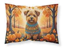 Load image into Gallery viewer, Norfolk Terrier Fall Fabric Standard Pillowcase – Artistic Decorative Front, White Back