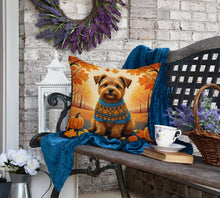 Load image into Gallery viewer, Norfolk Terrier Fall Fabric Decorative Pillow
