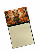 Load image into Gallery viewer, Norwich Terrier Fall Sticky Note Holder- Refiilable Desk Accessory Note Pad