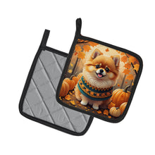 Load image into Gallery viewer, Pomeranian Fall Pot Holders - Set of 2 Decorative Kitchen Helpers | Made in the USA