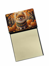 Load image into Gallery viewer, Pomeranian Fall Sticky Note Holder- Refiilable Desk Accessory Note Pad