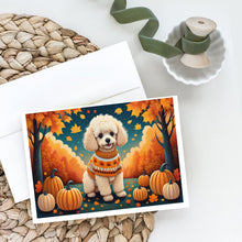 Load image into Gallery viewer, Poodle Fall Greeting Cards -  Blank Note Cards – 8-Pack of Artist-Designed Cards with Envelopes