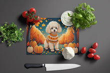 Load image into Gallery viewer, Poodle Fall Glass Cutting Boards – Durable, Decorative Kitchen Art Large