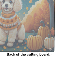 Load image into Gallery viewer, Poodle Fall Glass Cutting Boards – Durable, Decorative Kitchen Art Large
