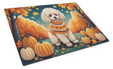 Load image into Gallery viewer, Poodle Fall Glass Cutting Boards – Durable, Decorative Kitchen Art Large