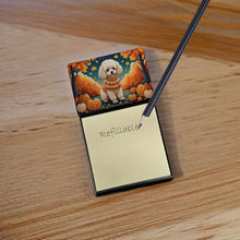 Load image into Gallery viewer, Poodle Fall Sticky Note Holder- Refiilable Desk Accessory Note Pad